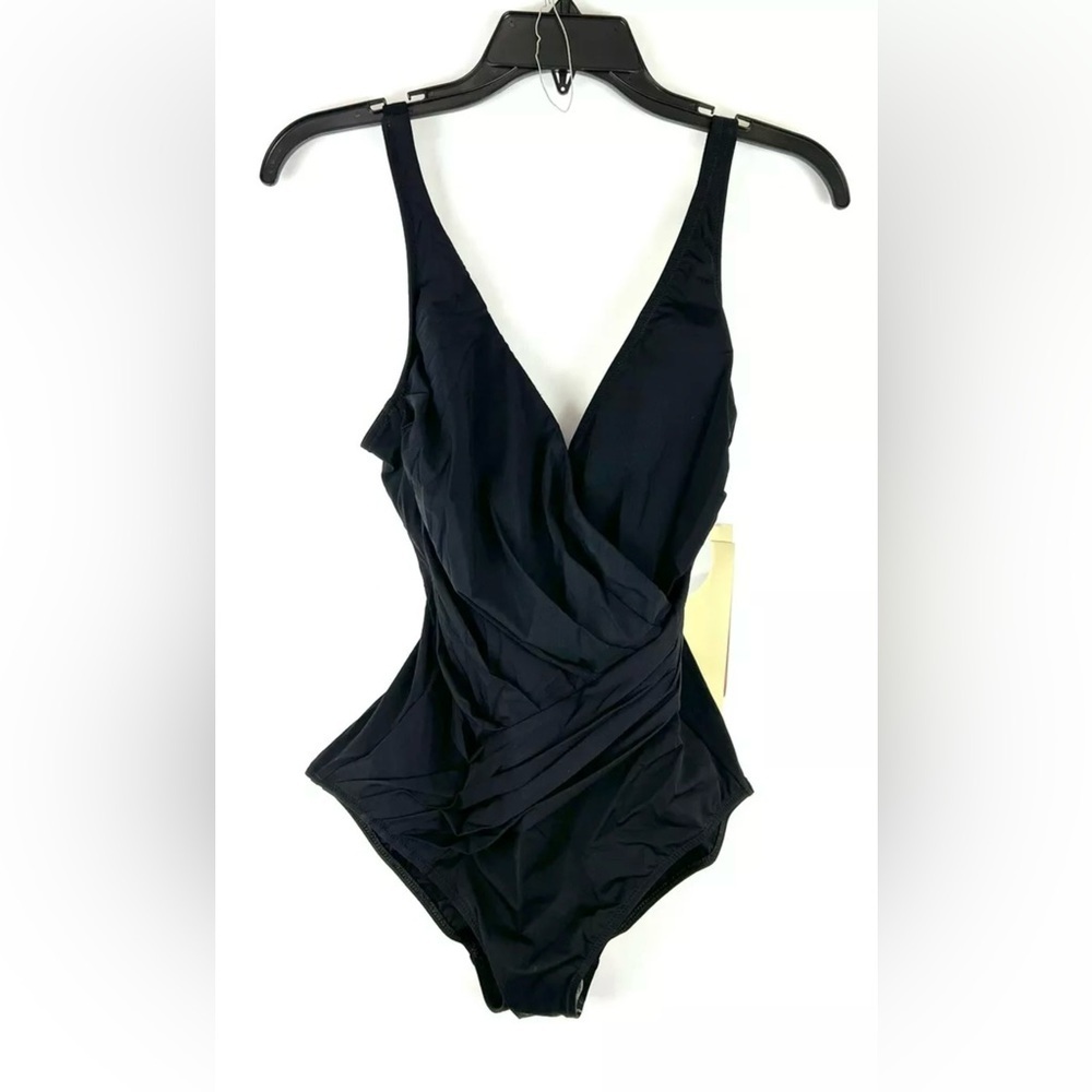 Gottex Women’s Black V Neck One Piece Swimsuit Size 8